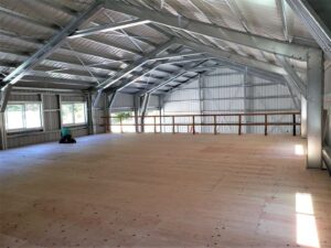 Interior of steel building